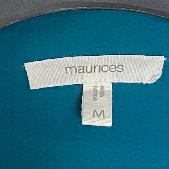 Women's button-down Teal blouse-M - Picture 3 of 3